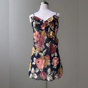 Vintage Victoria's Secret Floral Ruffled Sheer Chemise Slip Dress Lingerie XS